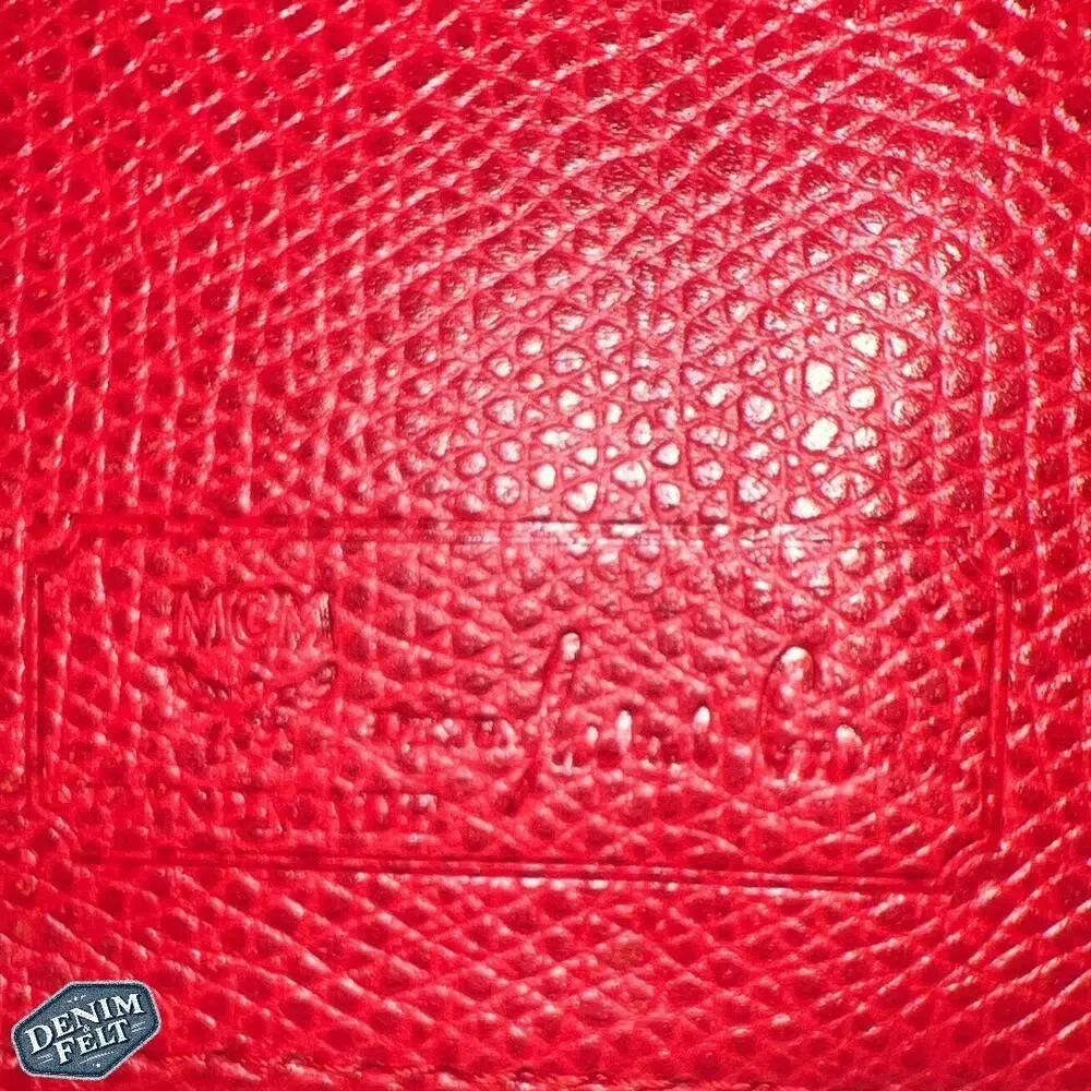 MCM Red w/‎ Gold Tip Men’s Leather Bifold Wallet